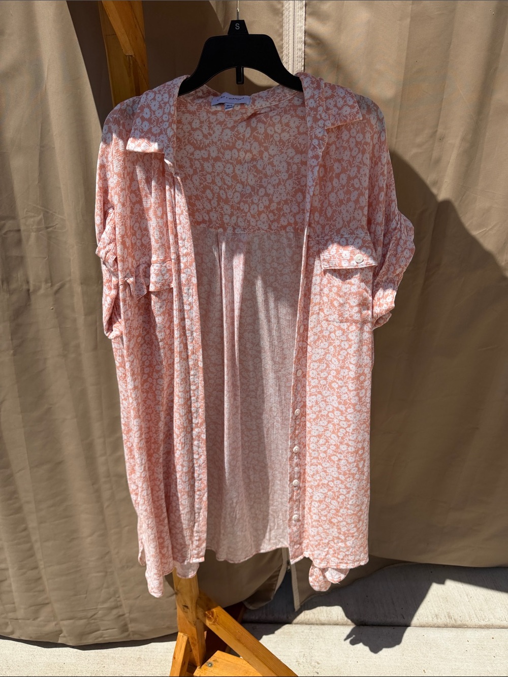 Lost + Wander Peach Floral Swim Coverup